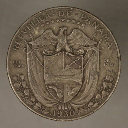 Panama 1930 1/2 Balboa Toned XF+