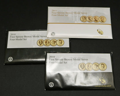 Lot of 3 First Spouse Bronze Medal Series (x2 2010, x1 2011)  B450