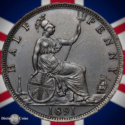 Great Britain 1891 Half Penny 1/2d GB5699