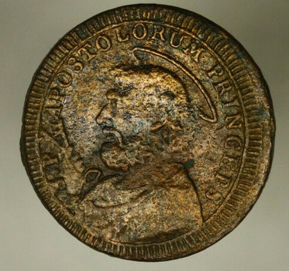 Papal States 2 1/2 Baiocchi  1796  VF/XF old cleaning now retoned A1171