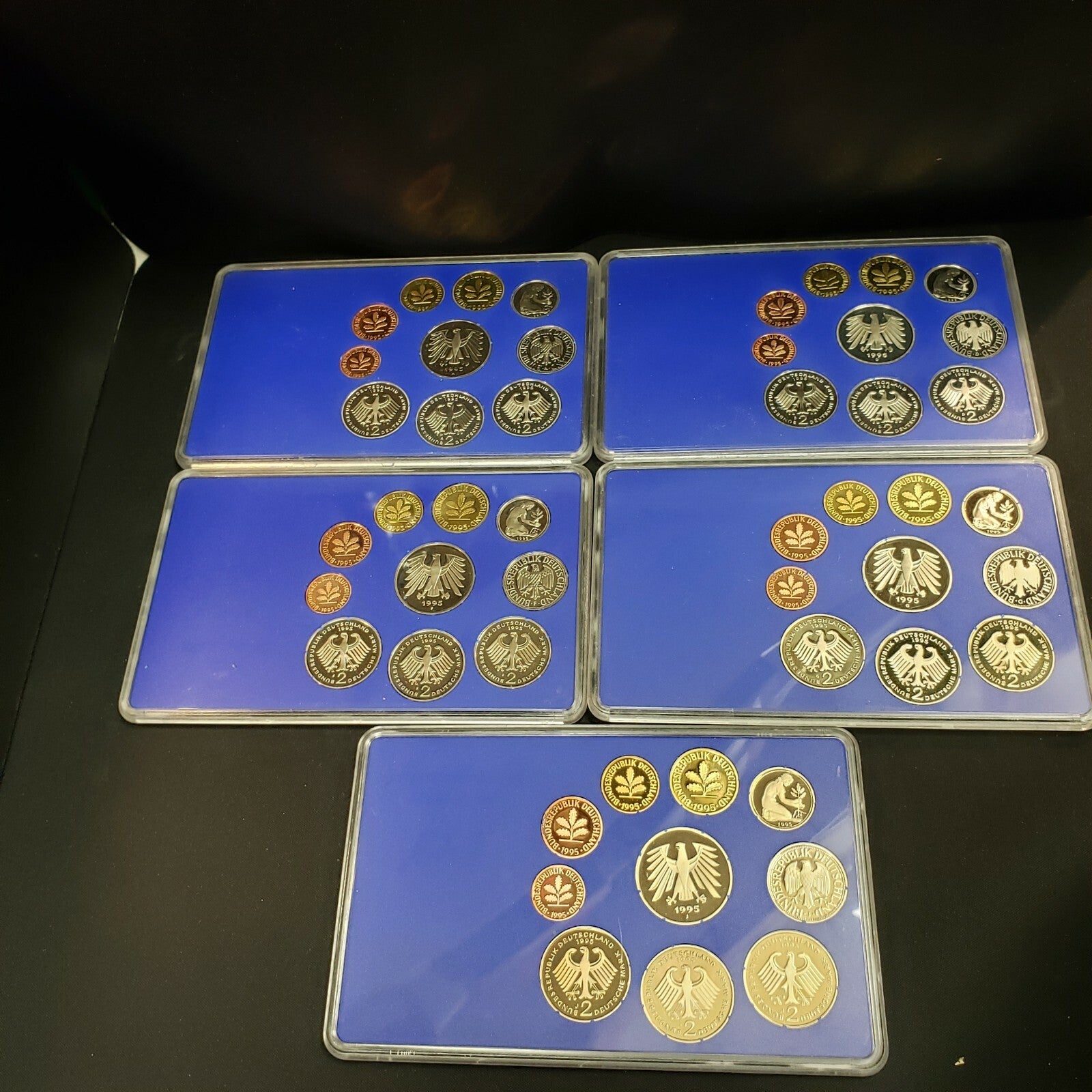 Germany 1995 Proof Sets from all 5 mints A, D, F, G & J High Catalog Value  A227