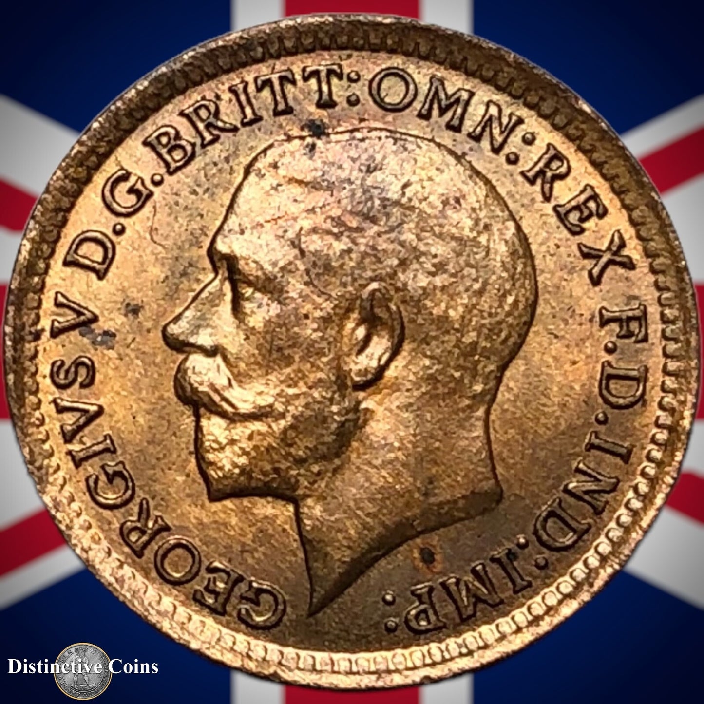 Great Britain 1913 Third Farthing 1/3 Penny GB3044