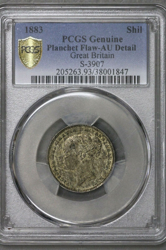 Great Britain 1883 Shilling PCGS AU Detail Planchet Flaw    S422