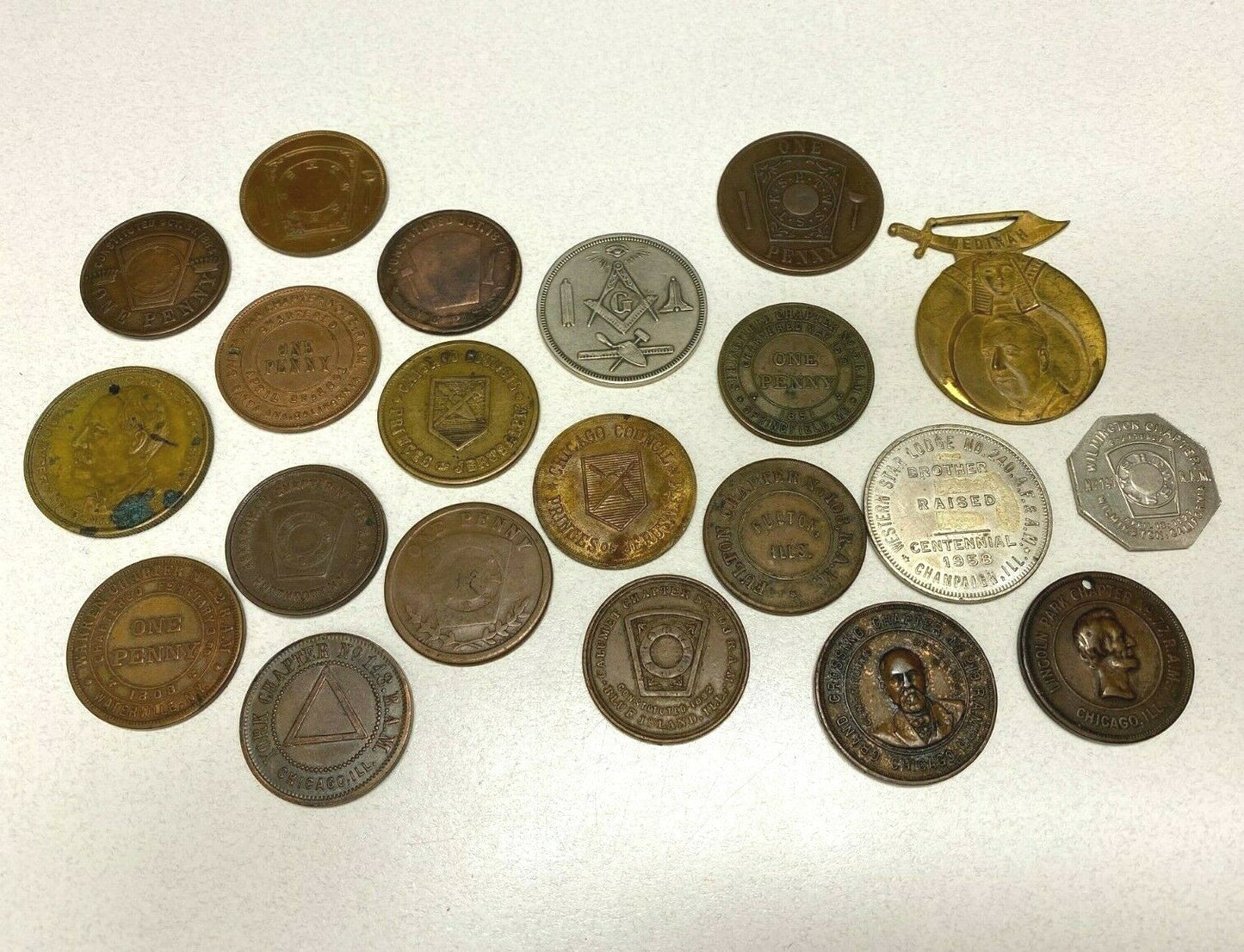 US 21 Masonic Token Lot   B223