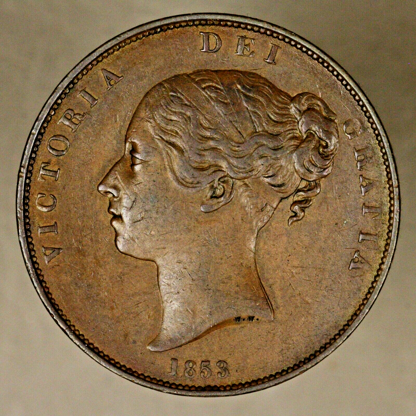 Great Britain 1853  Penny   Ornamental Trident 