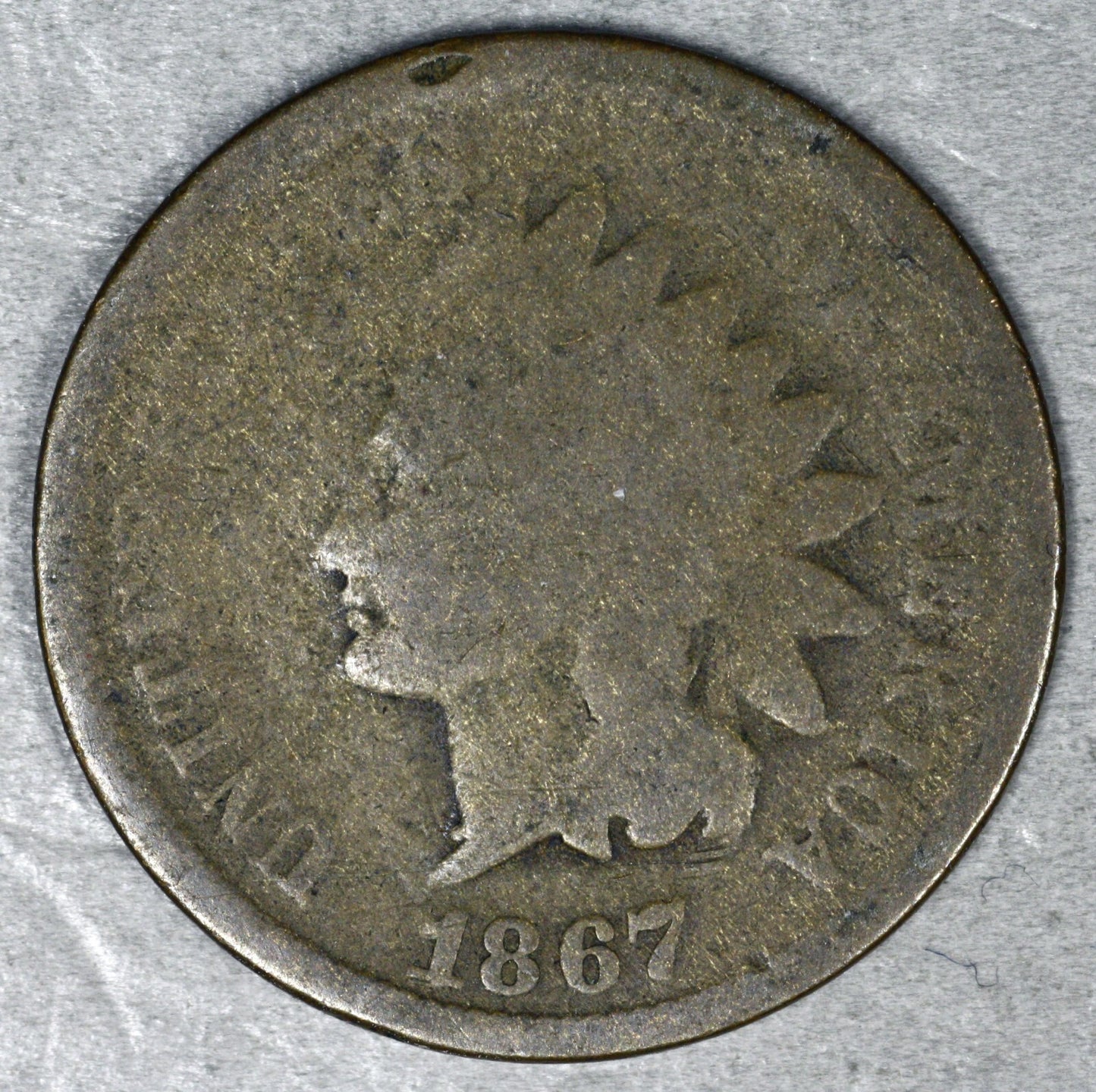 US 1867 Indian Head Penny  A3343