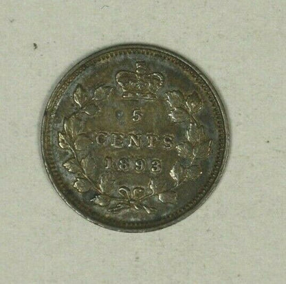 Canada Silver 5 Cents 1893  XF   A2386
