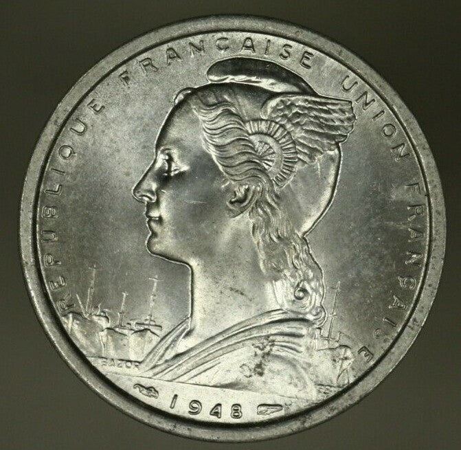 French Equatorial Africa  2 Francs 1948 UNC  A1041