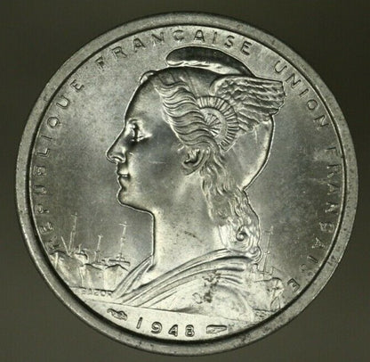 French Equatorial Africa  2 Francs 1948 UNC  A1041