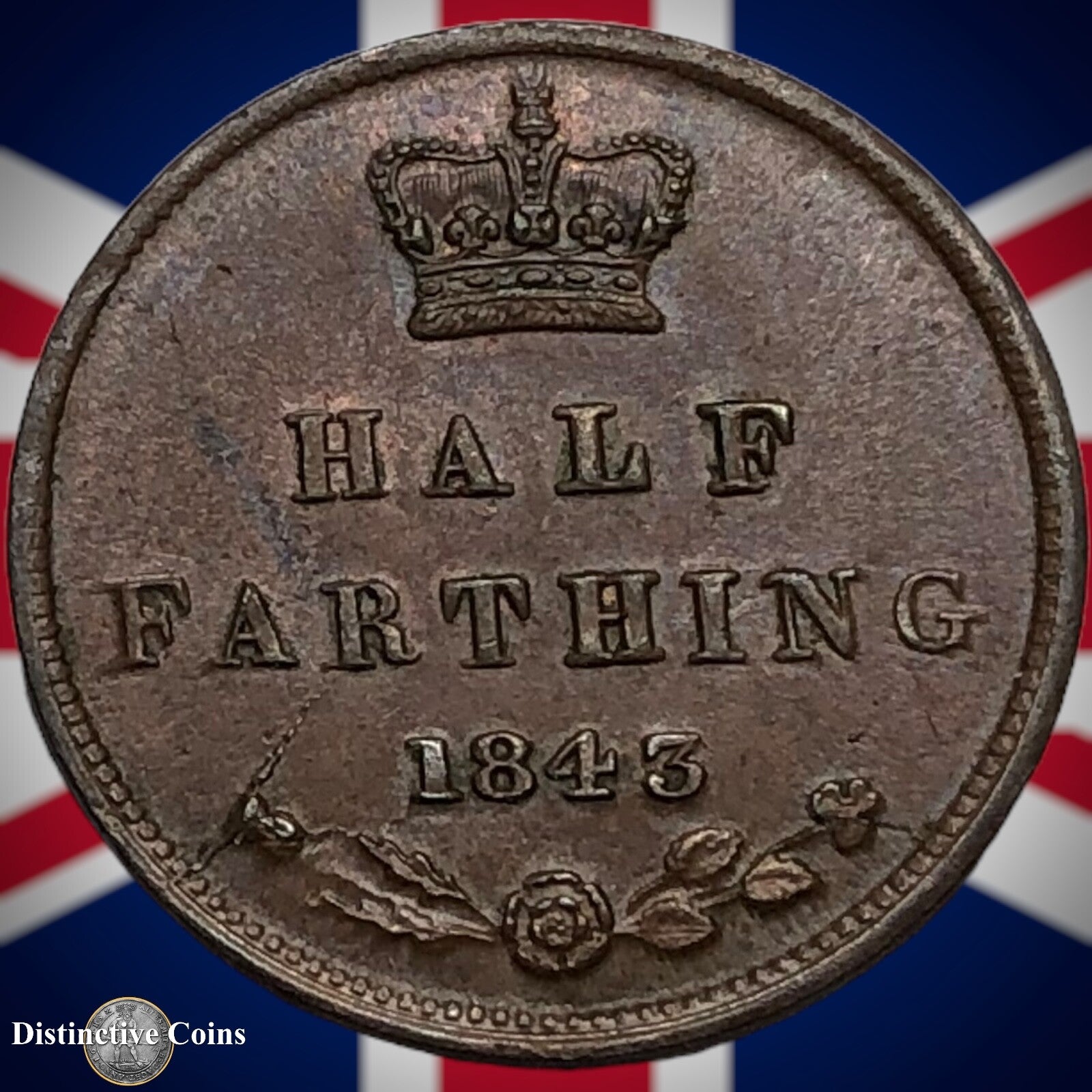 Great Britain 1843 Half Farthing 1/2 Penny GB3078