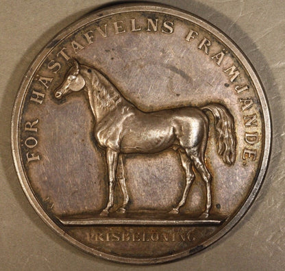 Sweden Oscar II Silver Horse Breeding Medal Circa: 1900 