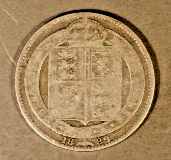1889 Great Britain Silver Shilling Small Bust Very Rare