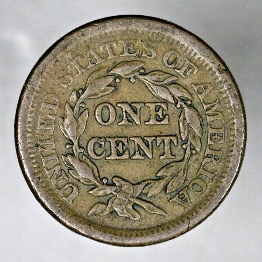 US 1854 Braided Hair Large Cent  A3154