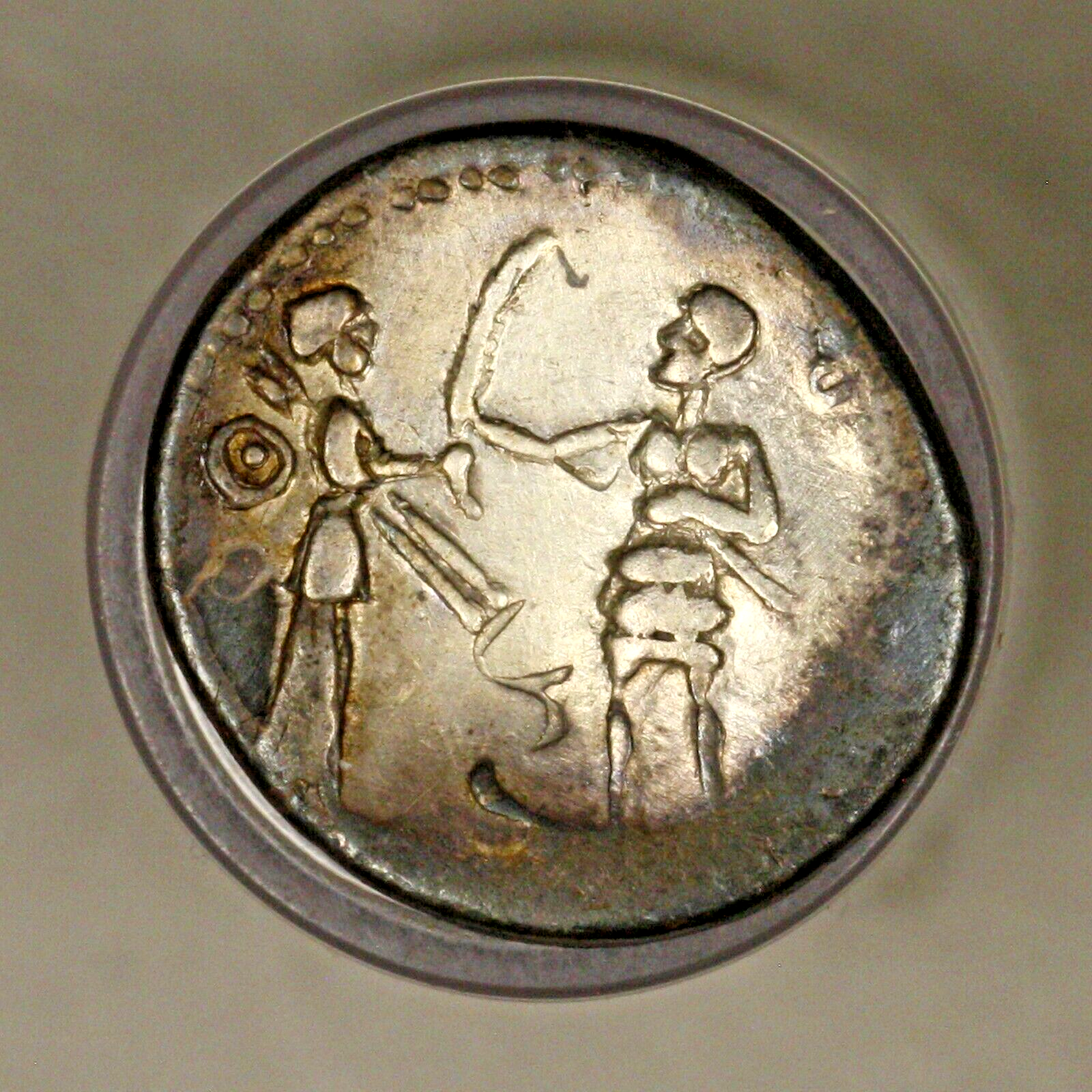 Ancient Roman Imperatorial Coin Gnaeus Pompey Junior D010