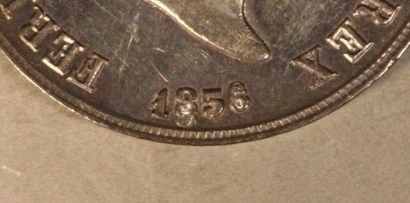 1856 Italy Naples 120 Granda High Grade Re-Punched Date