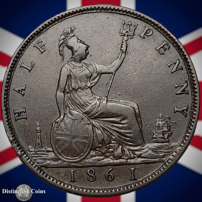 Great Britain 1861 Half Penny 1/2d GB5377