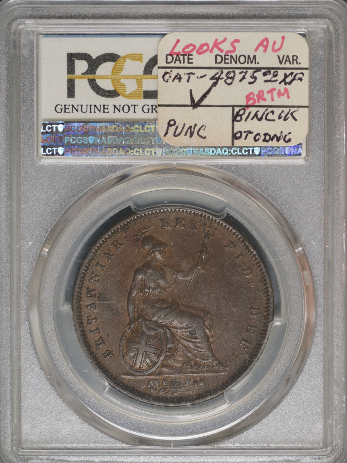 Great Britain 1827 Penny K-693 PCGS XF DETAILS ENV. DAMAGE