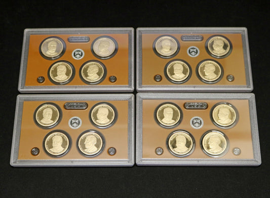 US 2013 Presidential Dollar Proof Sets Lot of 4 Sets No Box No Certs  B378