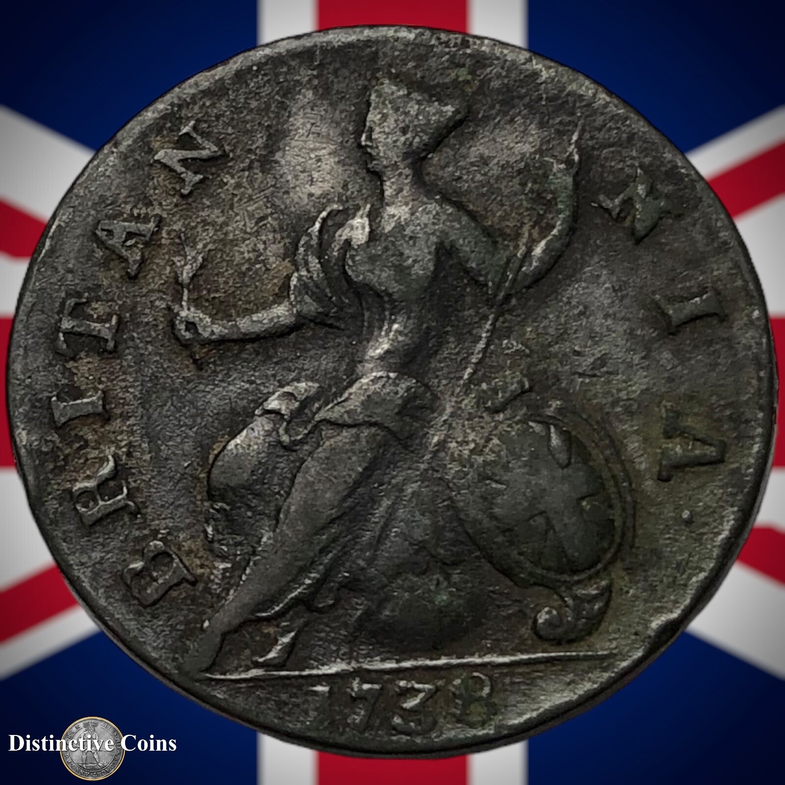 Great Britain 1738 Half Penny 1/2d GB5073