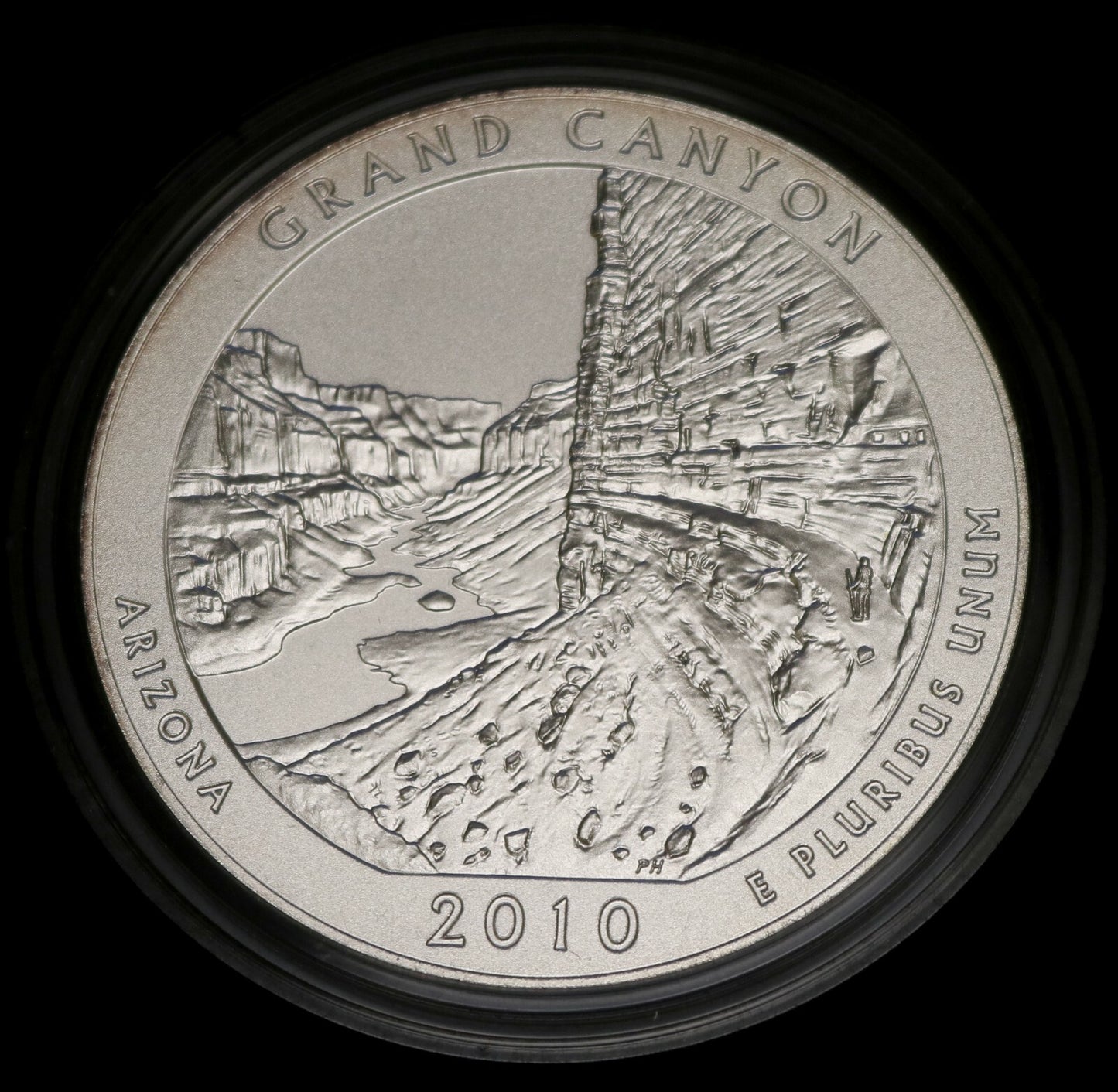 US 2010 ATB Grand Canyon 5oz Silver Uncirculated Quarter with Box No Cert   B288