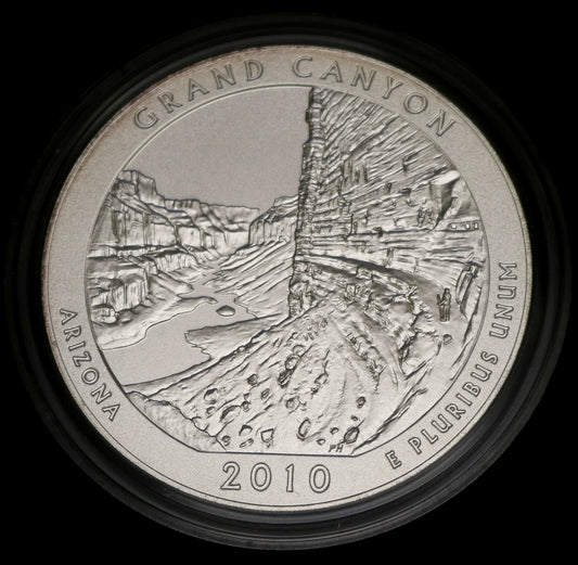US 2010 ATB Grand Canyon 5oz Silver Uncirculated Quarter with Box No Cert   B288