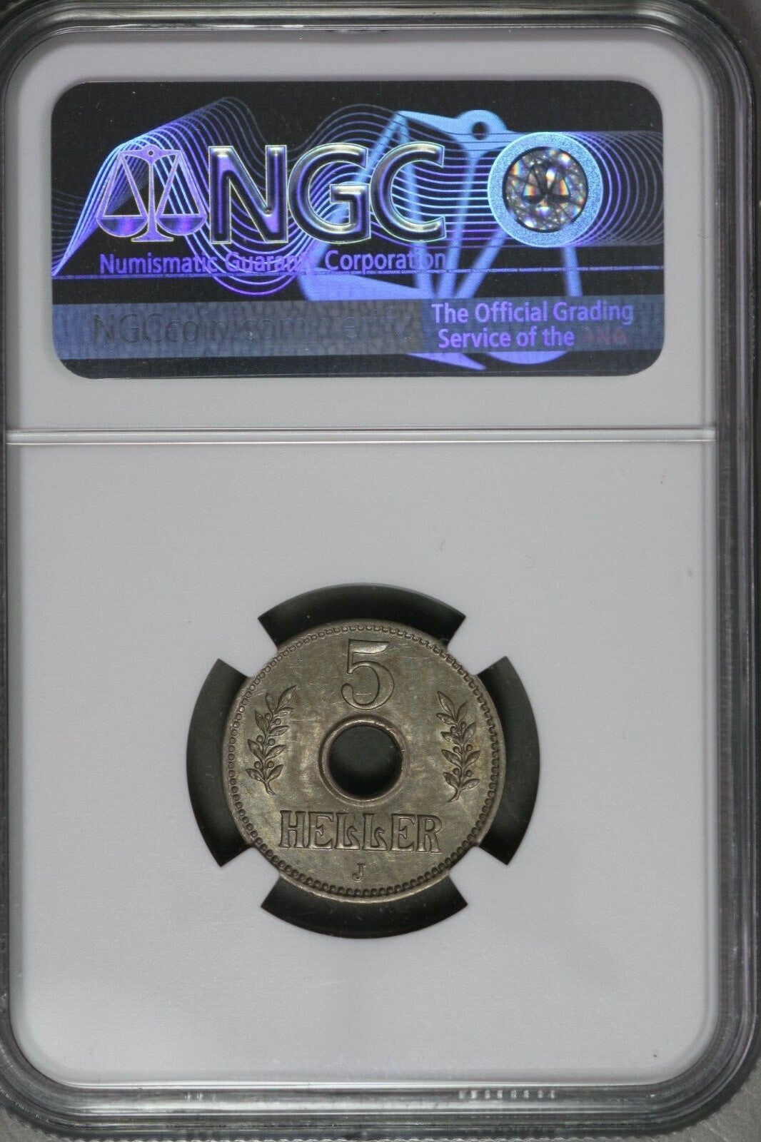 German East Africa 1914J 5 Heller   NGC MS62  Very Rare in UNC