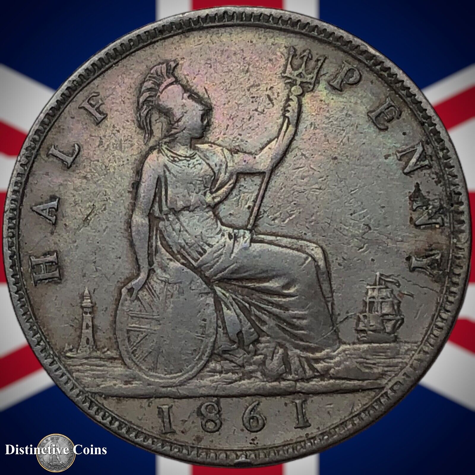 Great Britain 1861 Half Penny 1/2d GB5352