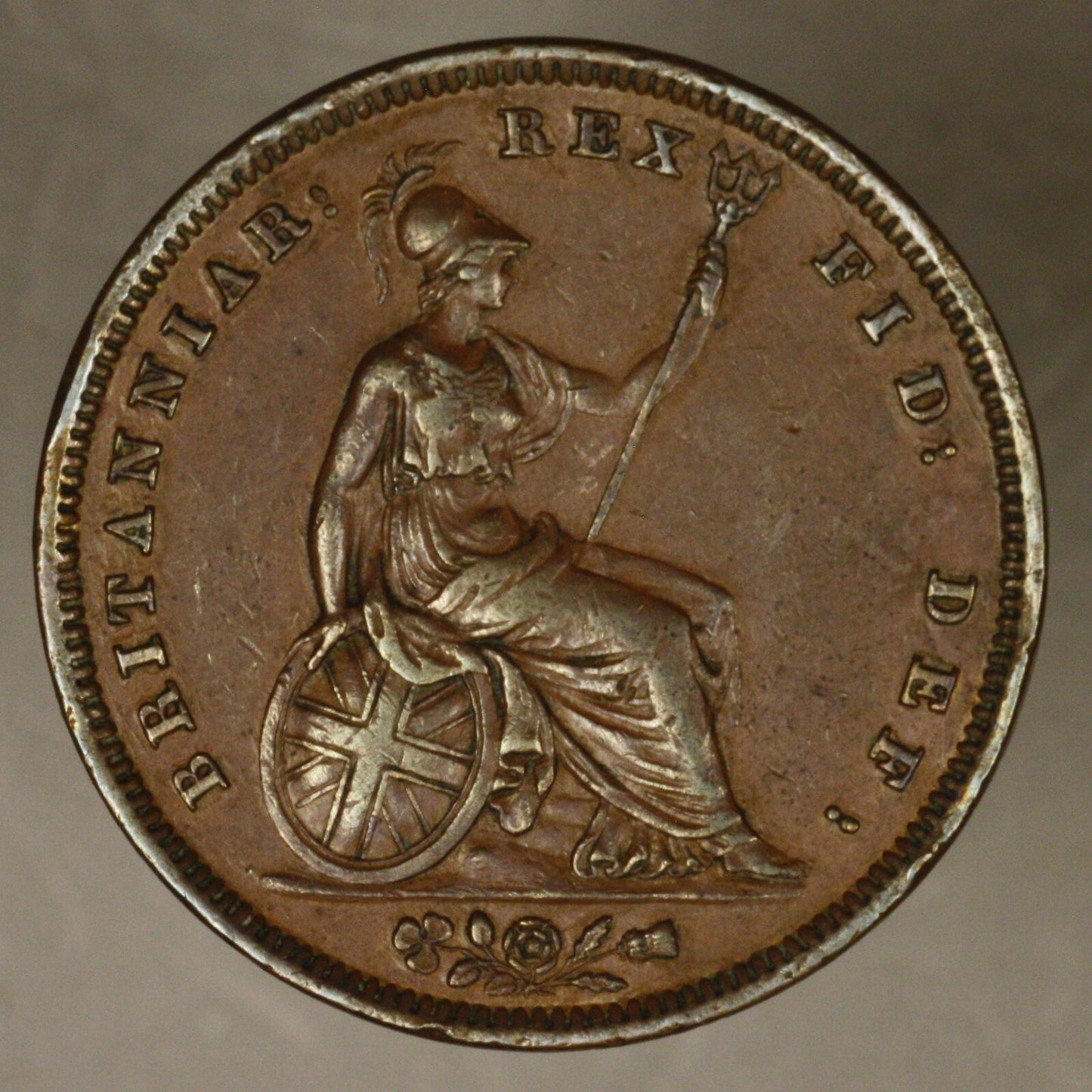 Great Britain 1831 Penny XF Porous rim nicks