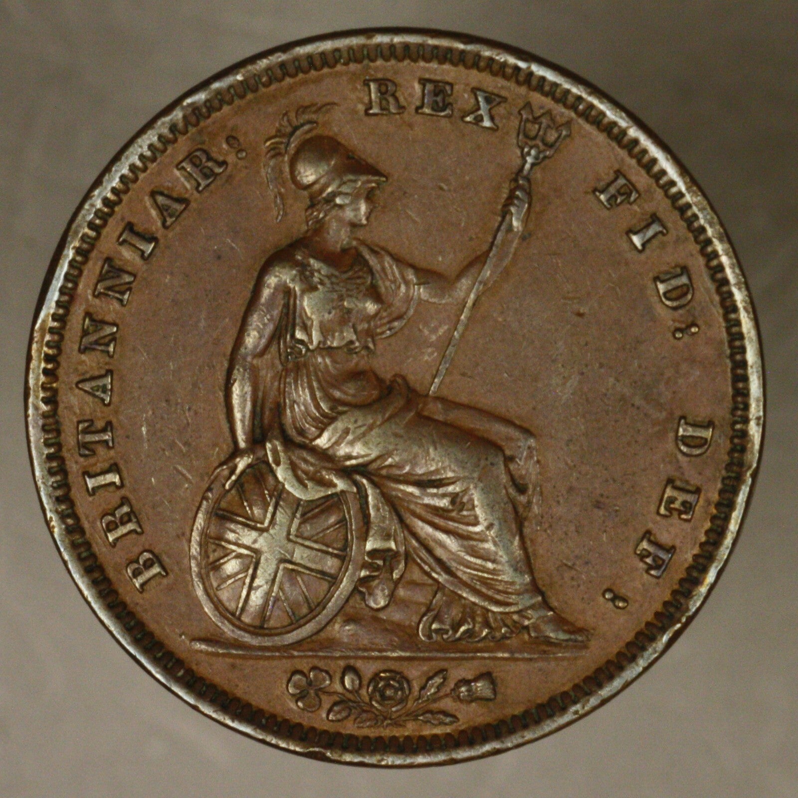 Great Britain 1831 Penny XF Porous rim nicks