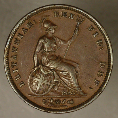 Great Britain 1831 Penny XF Porous rim nicks