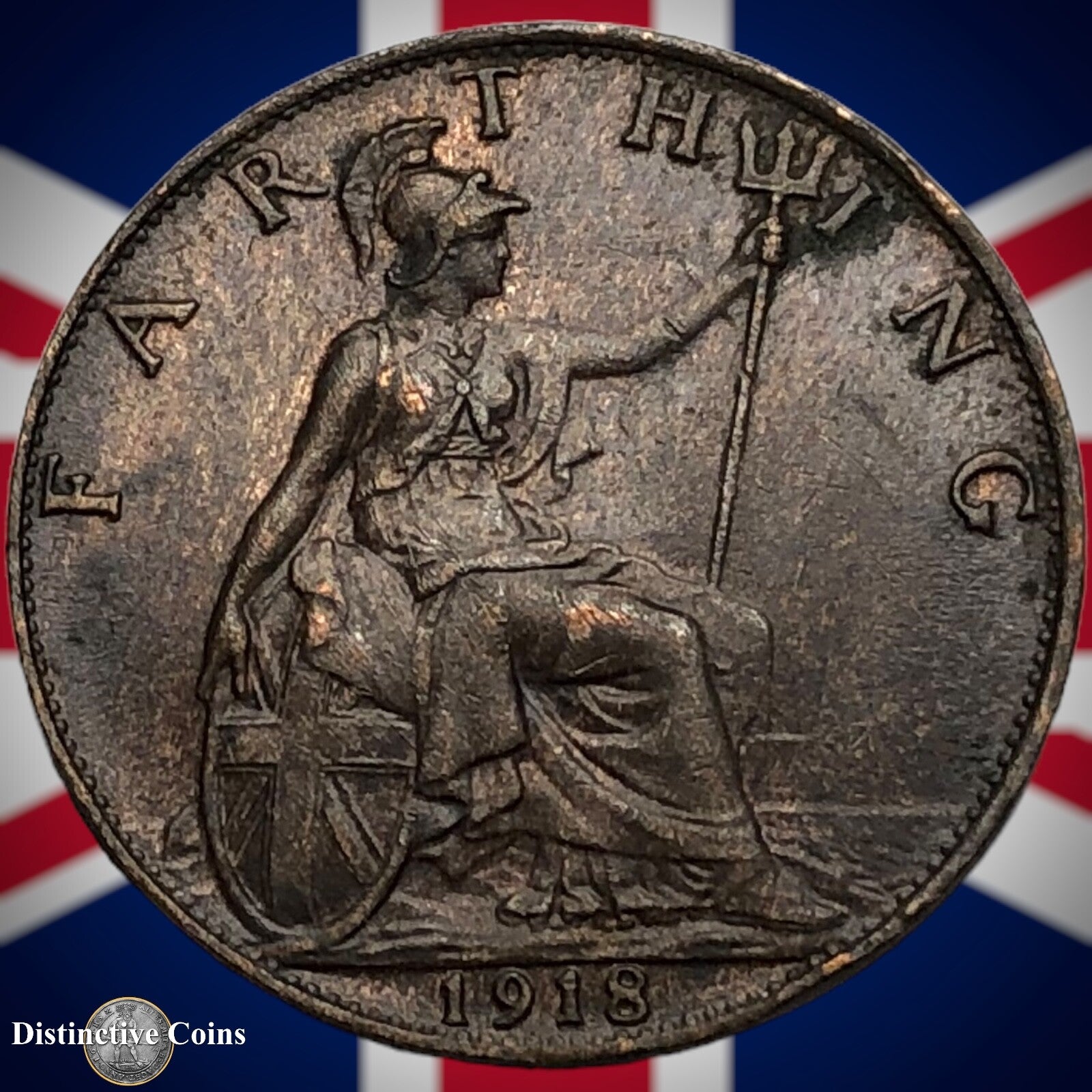 Great Britain 1918 Farthing 1/4d GB4694