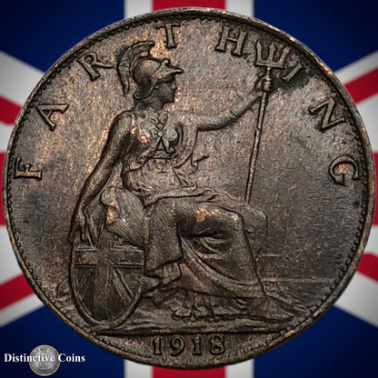 Great Britain 1918 Farthing 1/4d GB4694