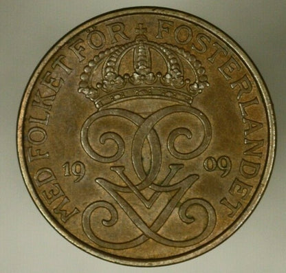 Sweden 5 Ore 1909  XF   A953