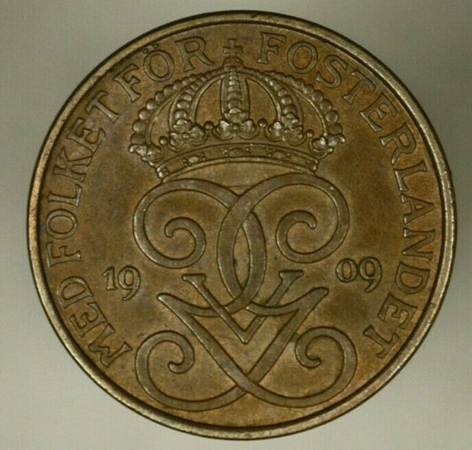 Sweden 5 Ore 1909  XF   A953