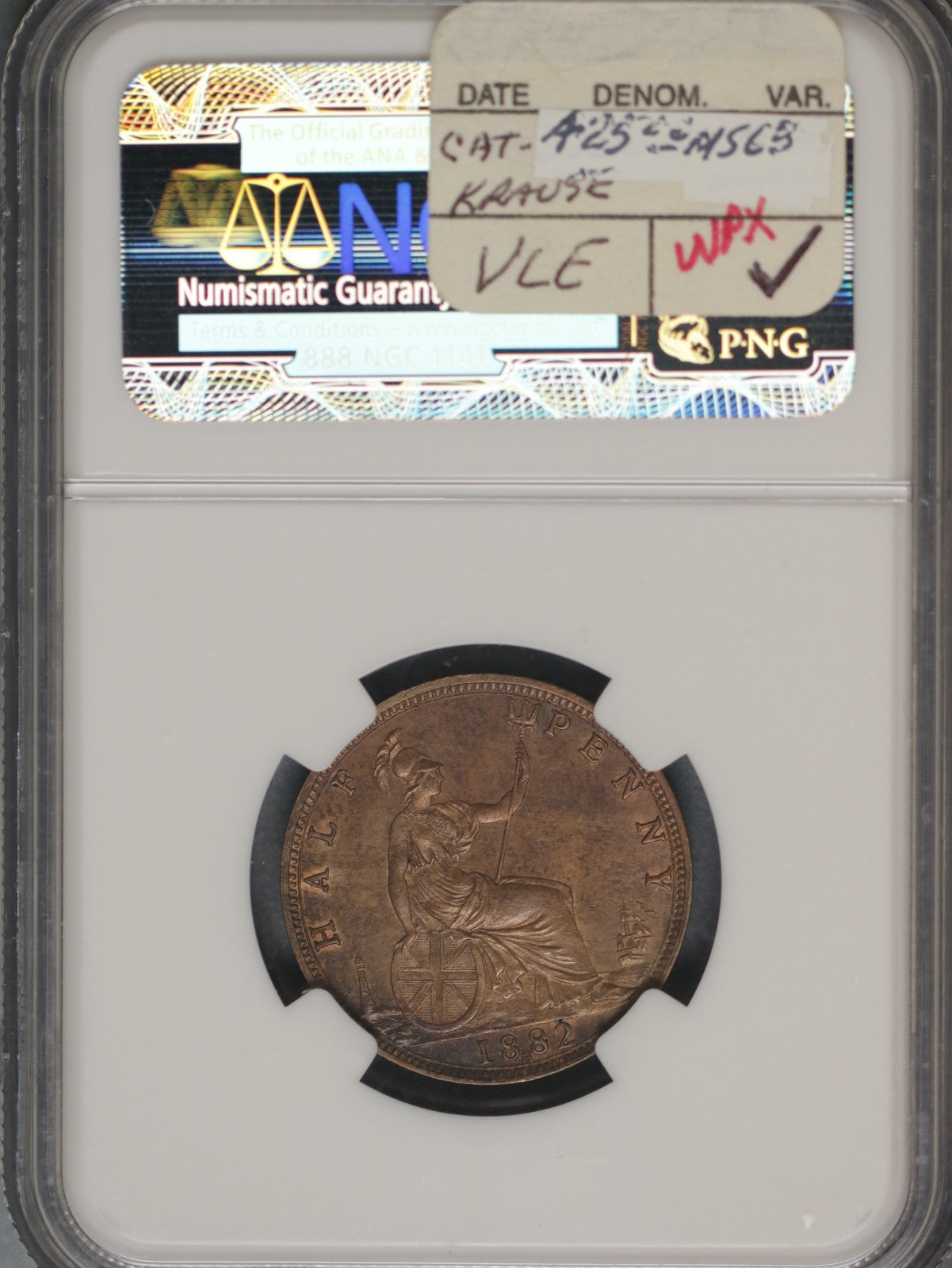 Great Britain 1882H 1/2 Penny K-754 NGC MS62 BN