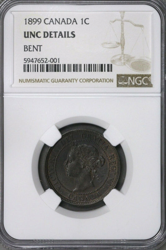 Canada 1899 1 Cent NGC UNC Details Bent S527