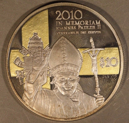 2010 Nauru, Bank of, $10  Pope John Paul II Death 
