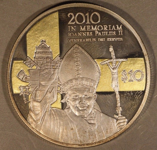 2010 Nauru, Bank of, $10  Pope John Paul II Death 