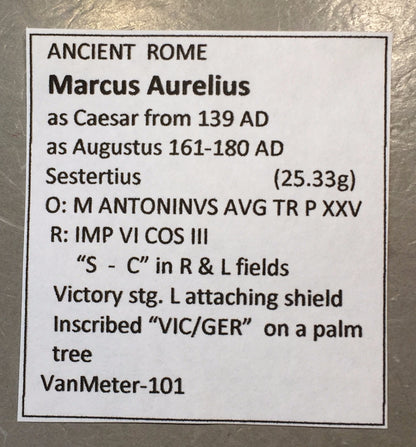 ANCIENT ROME  Marcus Aurelius As Caesar Sestertius     #A472