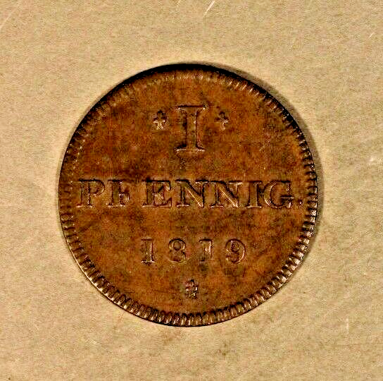 1819 German St. Frankfurt Juden Pfennig Token Choice 