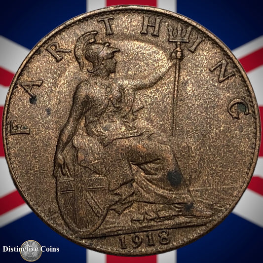 Great Britain 1918 Farthing 1/4d GB4697
