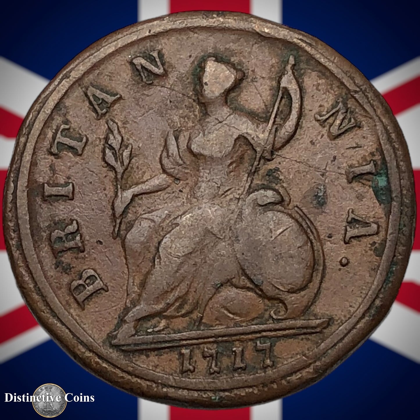 Great Britain 1717 Half Penny 1/2d GB5021