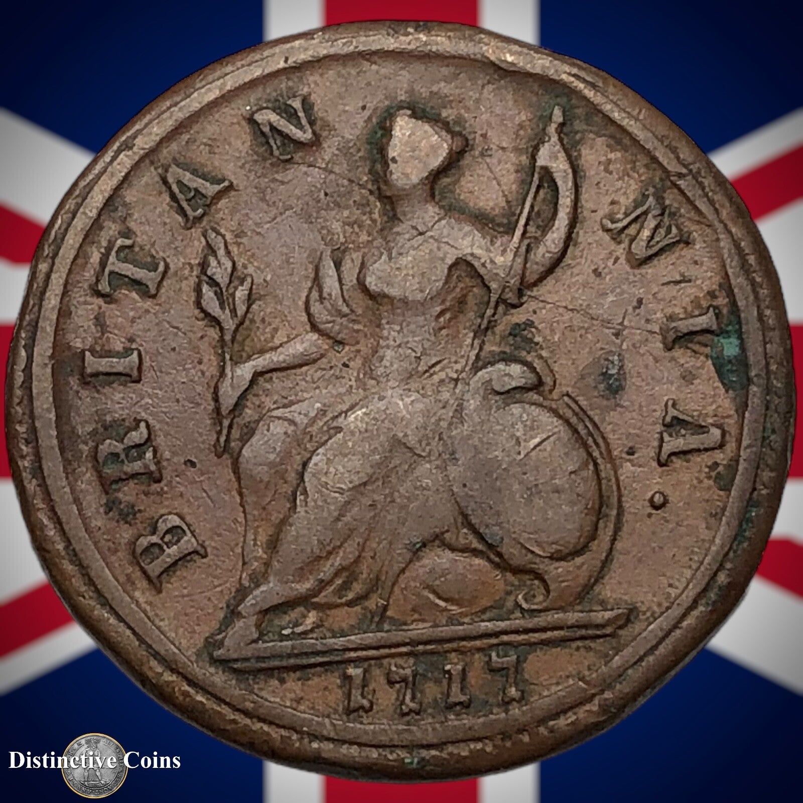 Great Britain 1717 Half Penny 1/2d GB5021