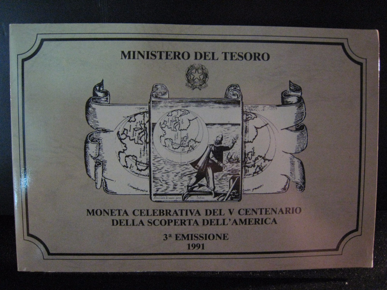 1991 Italy 500 Lire Discovery of America Silver in Holder