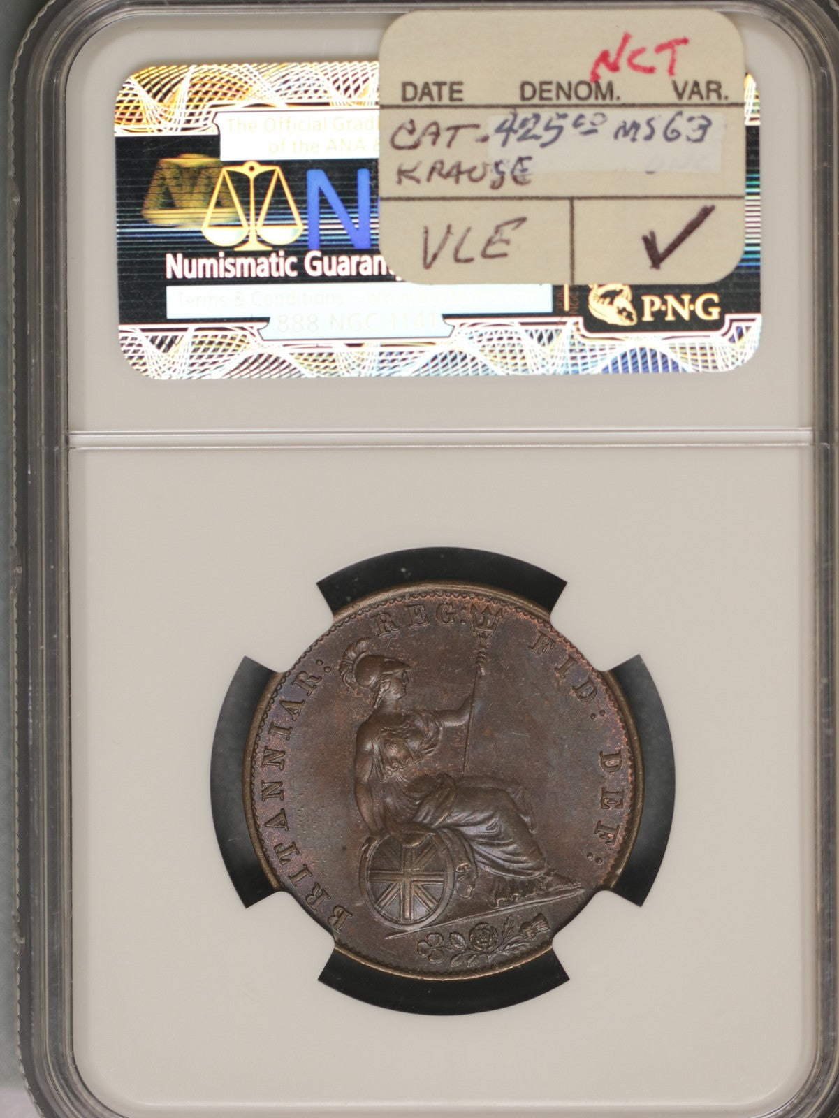 Great Britain 1841 1/2 Penny K-726 NGC MS64 BN