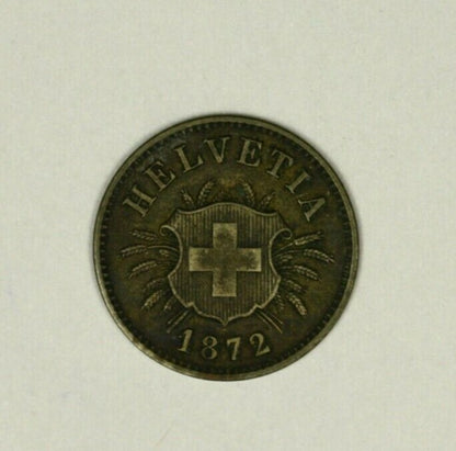 Switzerland 5 Rappen 1872-B  VF/XF   A960