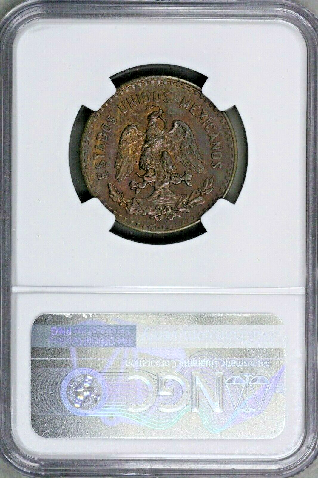 Mexico 1927 Mo 5 Centavos NGC MS 64 RB Rare Quality S708