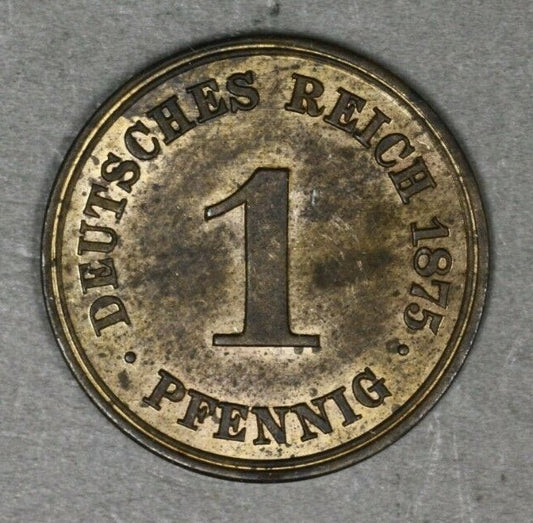 Germany 1875 A Pfennig UNC Some Red  A3044