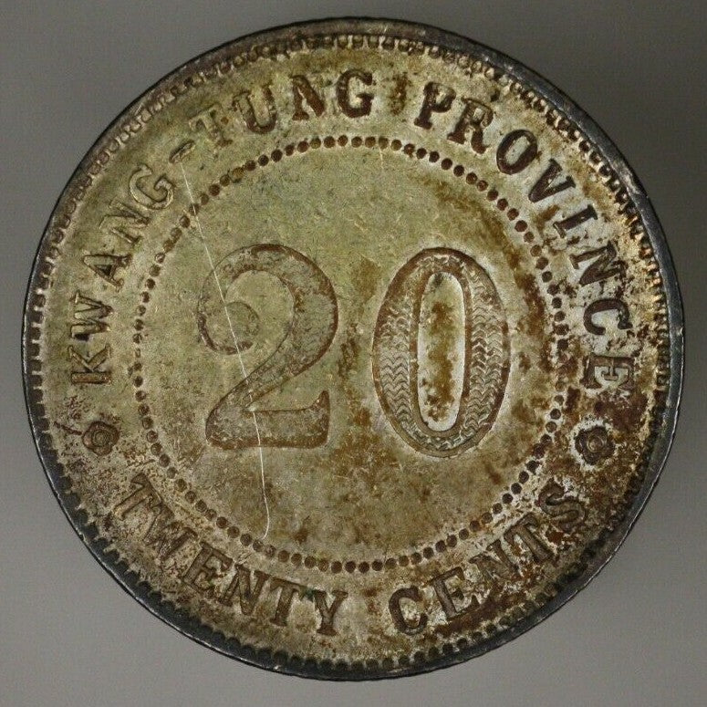 Guangdong (Kwangtang) China 1920 20 Cents Toned XF  A2688