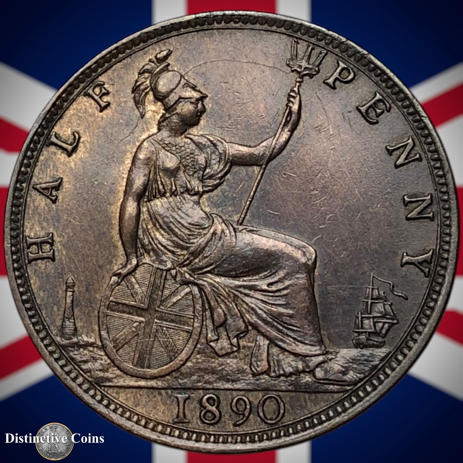 Great Britain 1890 Half Penny 1/2d GB5670